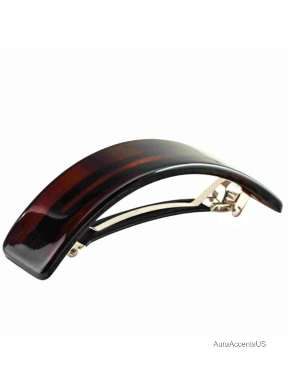 French Curved Hair Barrette, Cellulose Acetate Non-Slip Clip for Medium to